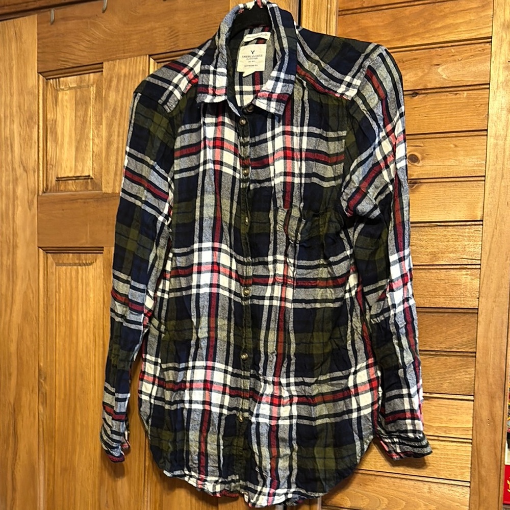 Plaid Button-Up Shirt